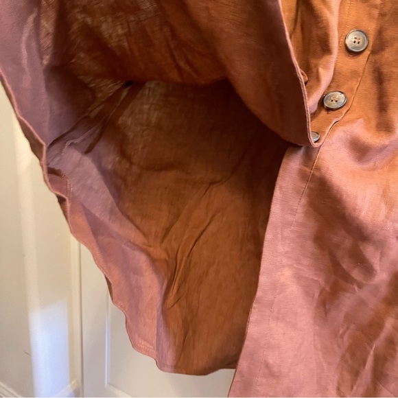 Reformation Thelma midi dress in brown linen size 2 - Picture 14 of 14